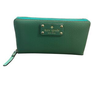 Kate Spade Green  Zip-Around Wallet
